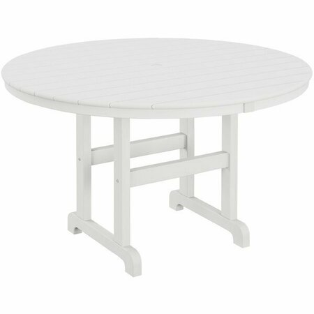POLYWOOD 48'' White Round Dining Height Table 633RT248WH